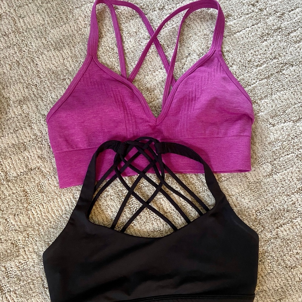 TWO Lululemon Strappy Sport Bras Free To Be Wild 6